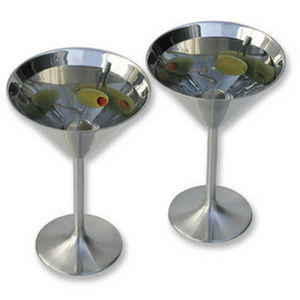 Stainless Steel Martini Glasses, Set of 2